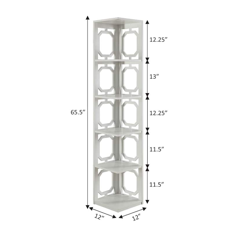 Convenience Concepts Omega 5 Tier Corner Bookcase