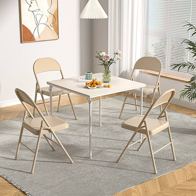 Javlergo 34" Folding Card Table, Portable Square Game Activity Table with Collapsible Legs