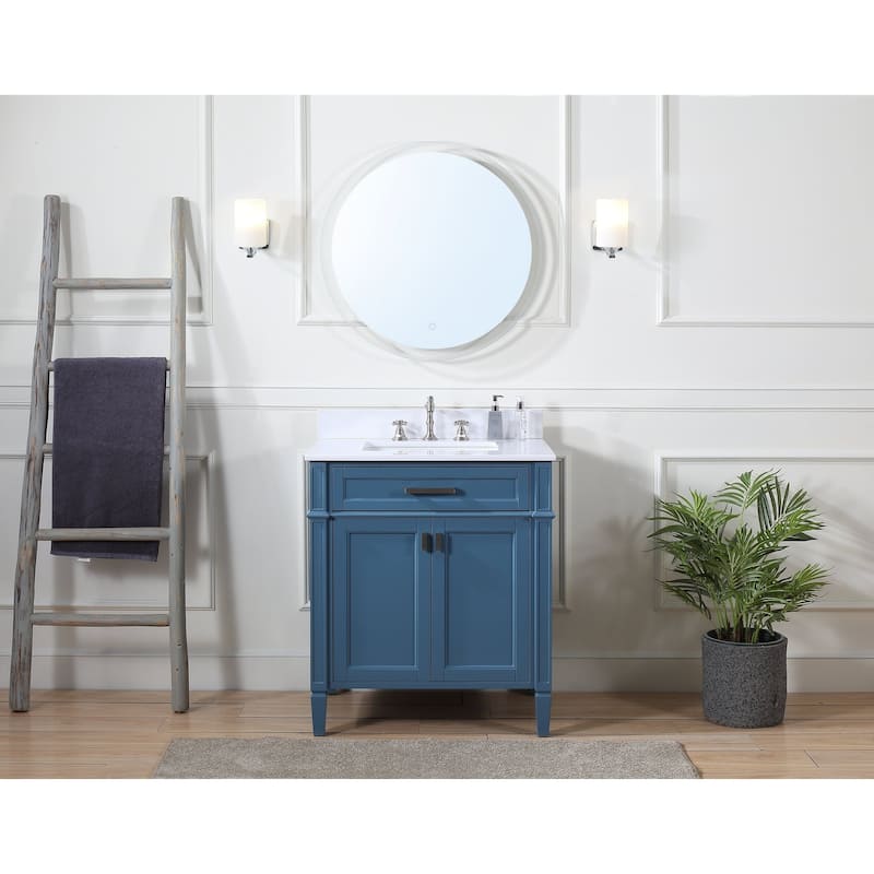 30 Inch Durand Modern Bathroom Sink Vanity with Stone Counter Top
