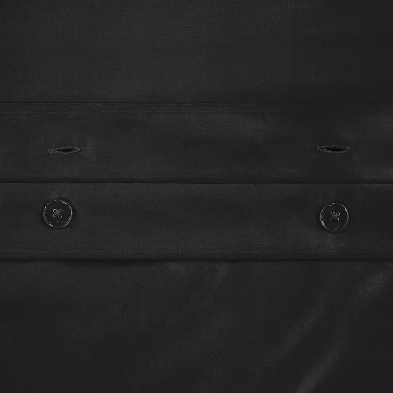 HomeRoots Black Queen Cotton Blend 650 Thread Count Washable Duvet Cover Set