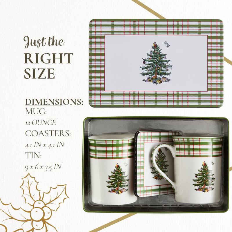 Spode Annual Mug and Tin 5 Piece Set - 12 oz mug