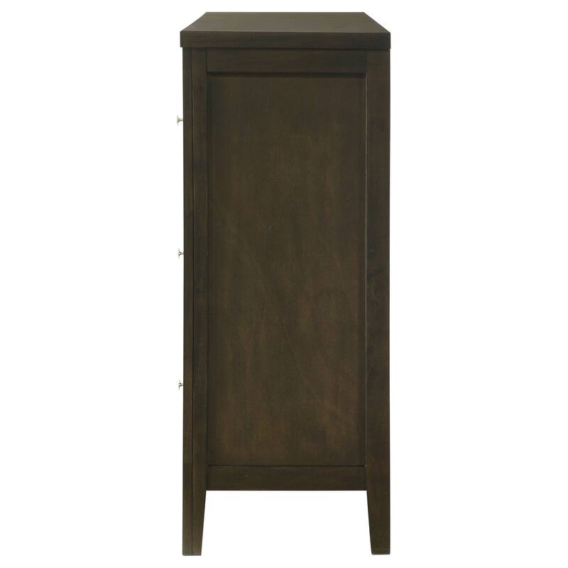 6-Drawer Dark Cocoa Dresser Cabinet with Modern Styling, Smooth Glide Drawers, and Spacious Bedroom Organization