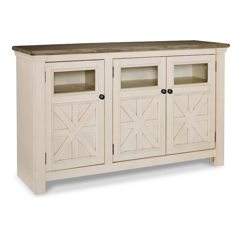 Signature Design by Ashley Bolanburg Antique White/ Gray Casual TV Stand - 60" - Multi-Color
