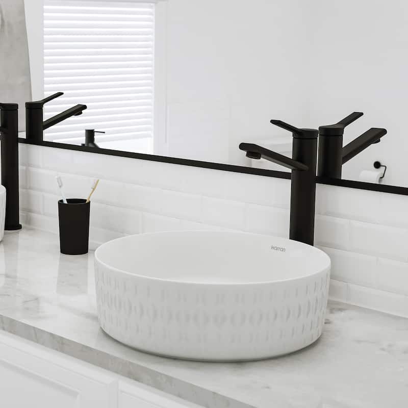 Karran Valera 14" Vitreous China Vessel Bathroom Sink in White