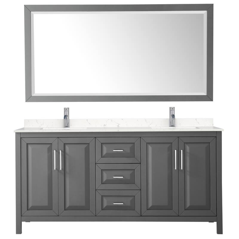 Wyndham Collection Daria 72" Free Standing Double Basin Vanity Set