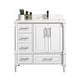 preview thumbnail 81 of 79, Willow Collections 36 in x 22 Aberdeen Freestanding Bathroom Vanity with Right Offset Bowl Sink and Countertop Cove Edge Calacatta - White