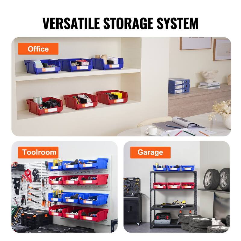 Stackable Storage Bins with Labels, Containers for Closet and Pantry Organization