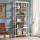 preview thumbnail 10 of 23, 70.9"H x 27.6"W Industrial Geometric Bookcase, 6-Tier Tall Bookshelf, Wood Display Shelf Storage Shelves