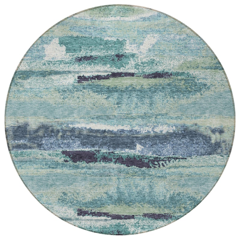 HomeRoots Abstract Transitional Rectangle Outdoor Rug