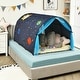 preview thumbnail 1 of 18, Kids Galaxy Starry Sky Dream Portable Play Tent with Double Net Curtain - 57" (L) x 40" (W) x 32.5" (H) 57" (L) x 40" (W) x 32.5" (H) - Blue