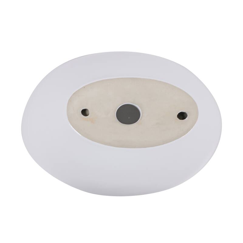 Sleek White Bathroom Vessel Sink - Contemporary Design, Durable Ceramic, and Easy Countertop Installation - 16in L