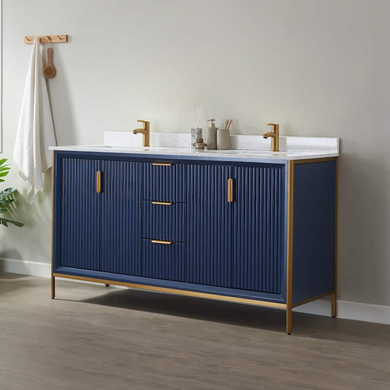 Granada 60" Vanity in Royal Blue with Countertop Without Mirror