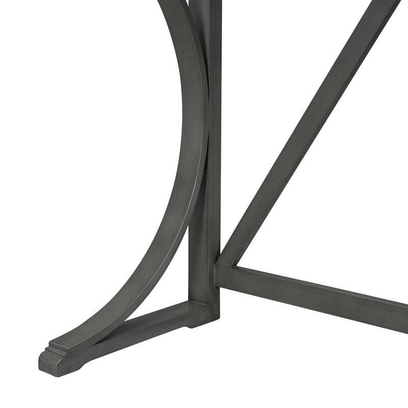 Farmhouse 3-Piece Dining Set with USB Port, Counter Height Table and Upholstered Stools