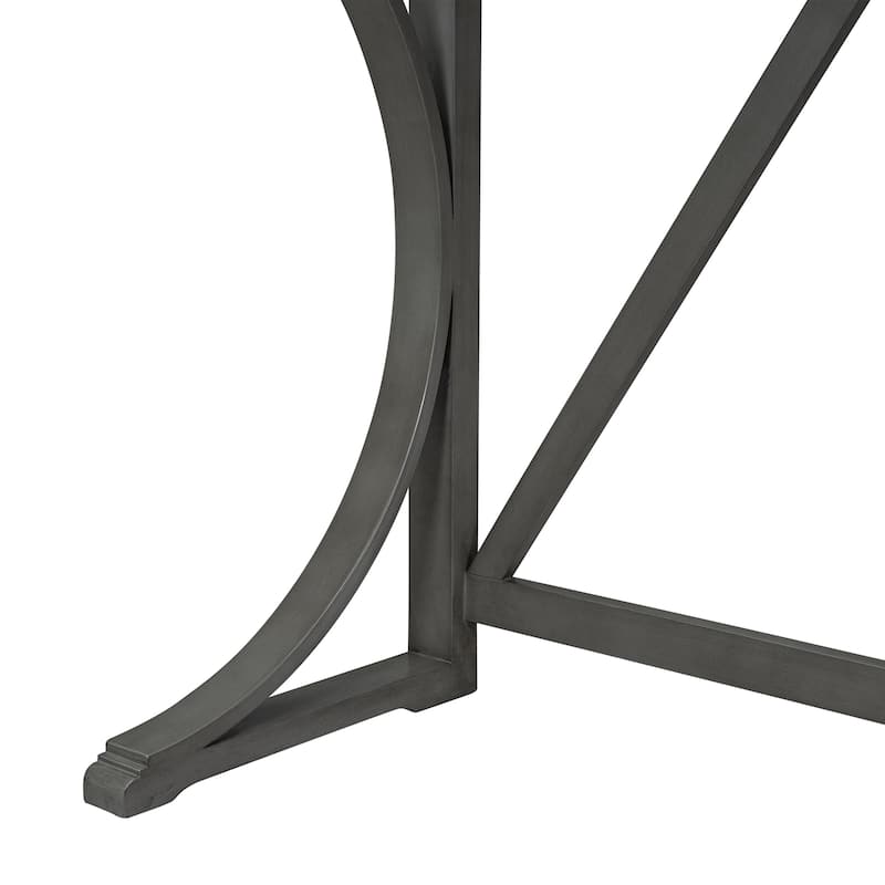 Roomfitters 3-Piece Counter Height Dining Table Set with USB Port, Farmhouse Console Table with 2 Stools