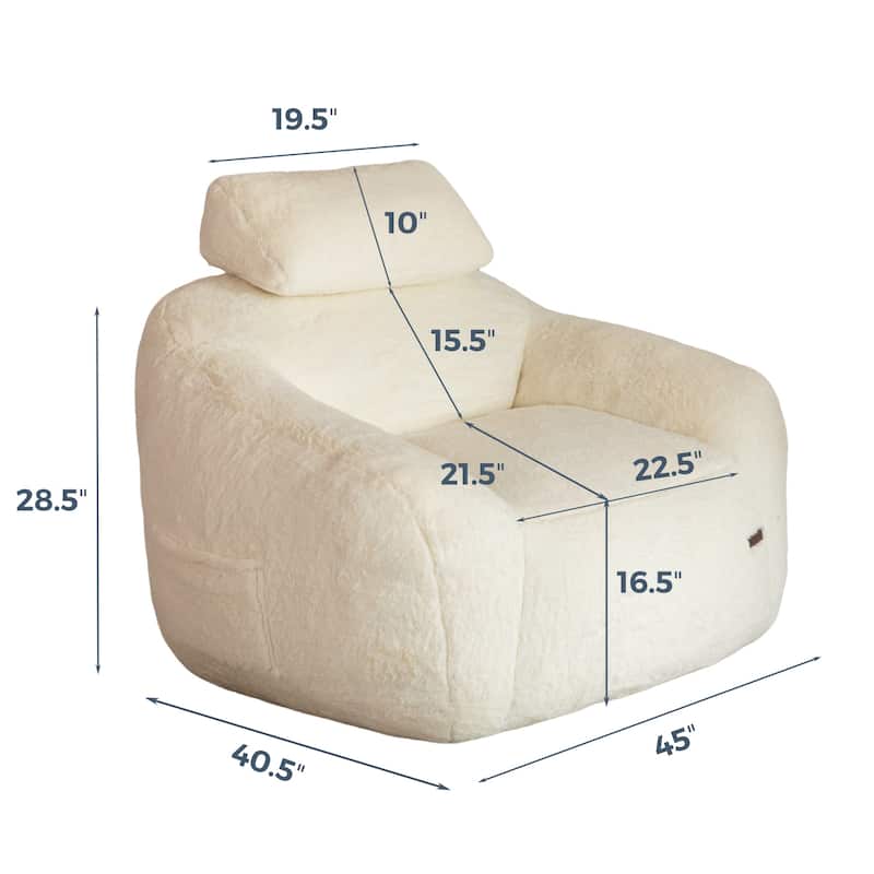 Giant Bean Bag Sofa Chair with a Pillow