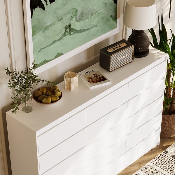 12-Drawer White Dresser, Large Bedroom Chest for Organized Storage - Bed  Bath & Beyond - 41464980