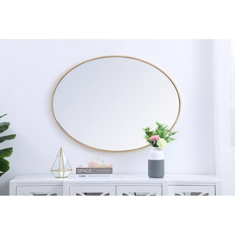 Carson Carrington Labbemala Metal Frame Oval Mirror