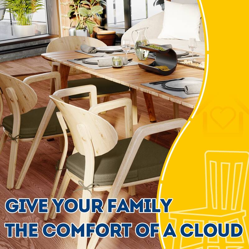 AAAAAcessories 17 in. X 16 in.Indoor Strap Non-slip Chair Cushion for Multi-scenario Setups (2 Pack) - N/A