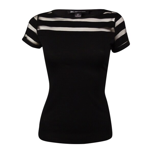 INC International Concepts Women's Illusion Stripe T-Shirt