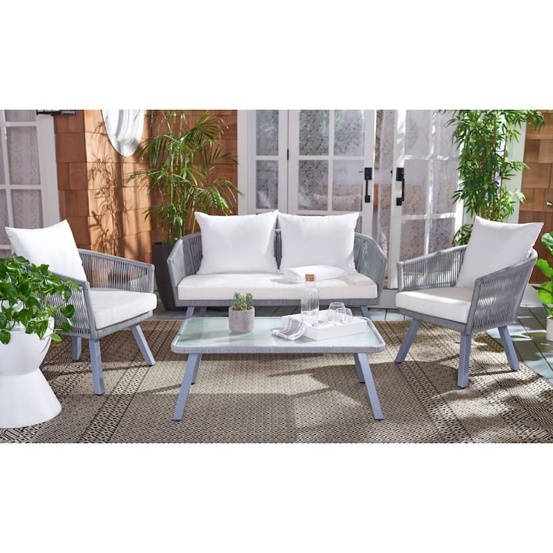 SAFAVIEH Outdoor Sneh-Lata 4-Piece Rope Patio Set - 54W x 27D x 26H