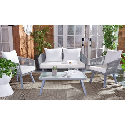 SAFAVIEH Outdoor Sneh-Lata 4-Piece Rope Patio Set - 54W x 27D x 26H