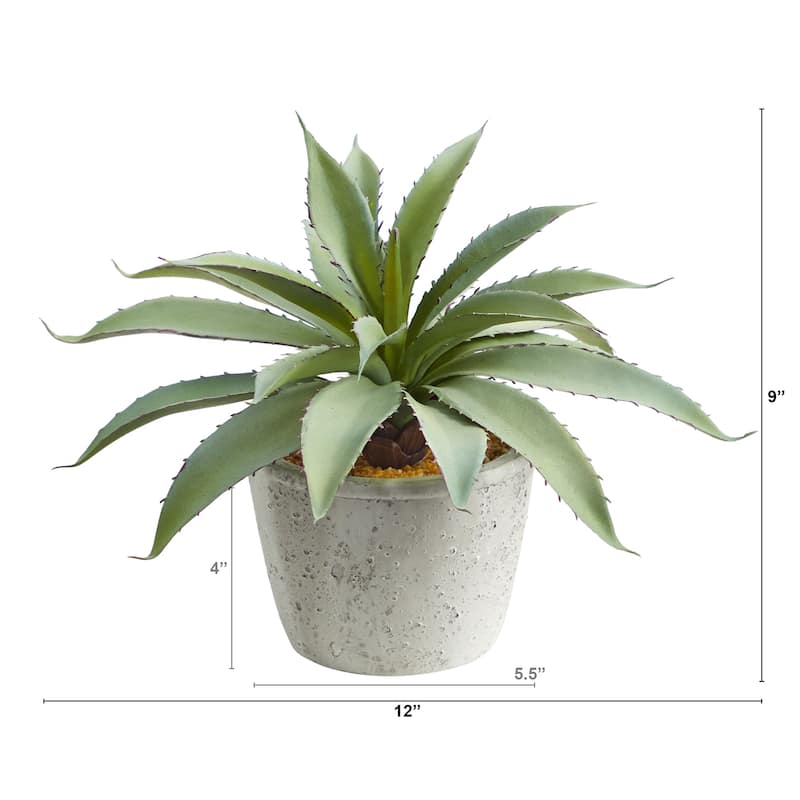 9" Aloe Succulent Artificial Plant - 4"