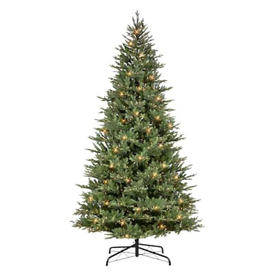 Puleo International 9 ' Pre-Lit Balsam Fir Artificial Christmas Tree