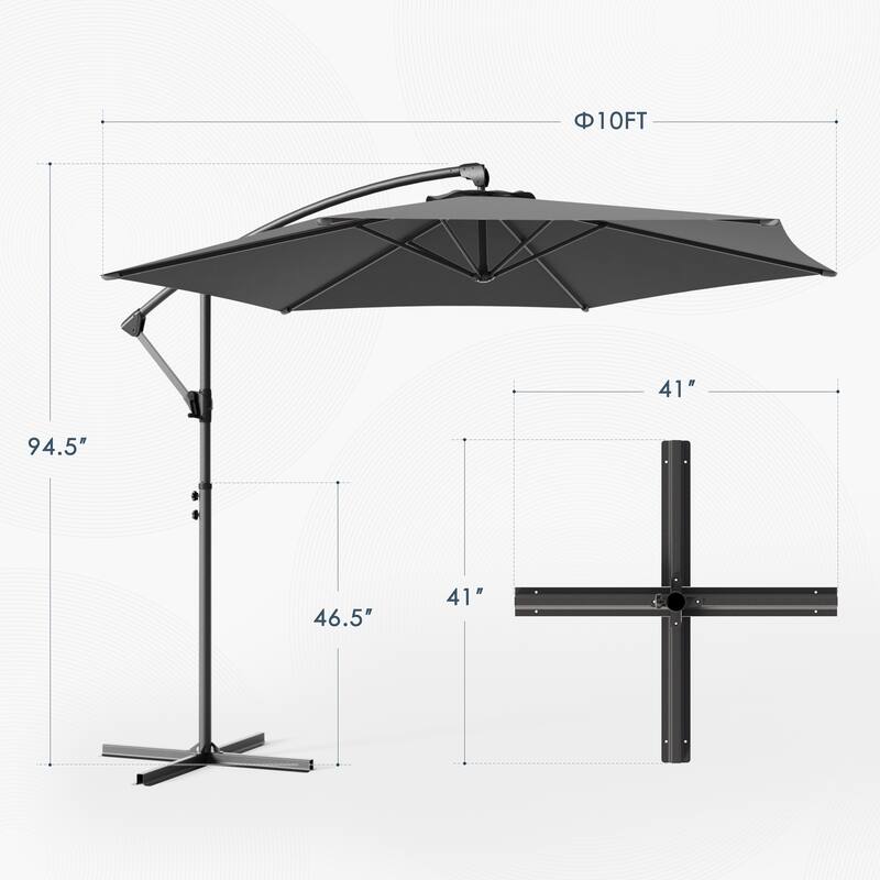 Outdoor 10FT Patio Offset umbrella for Garden