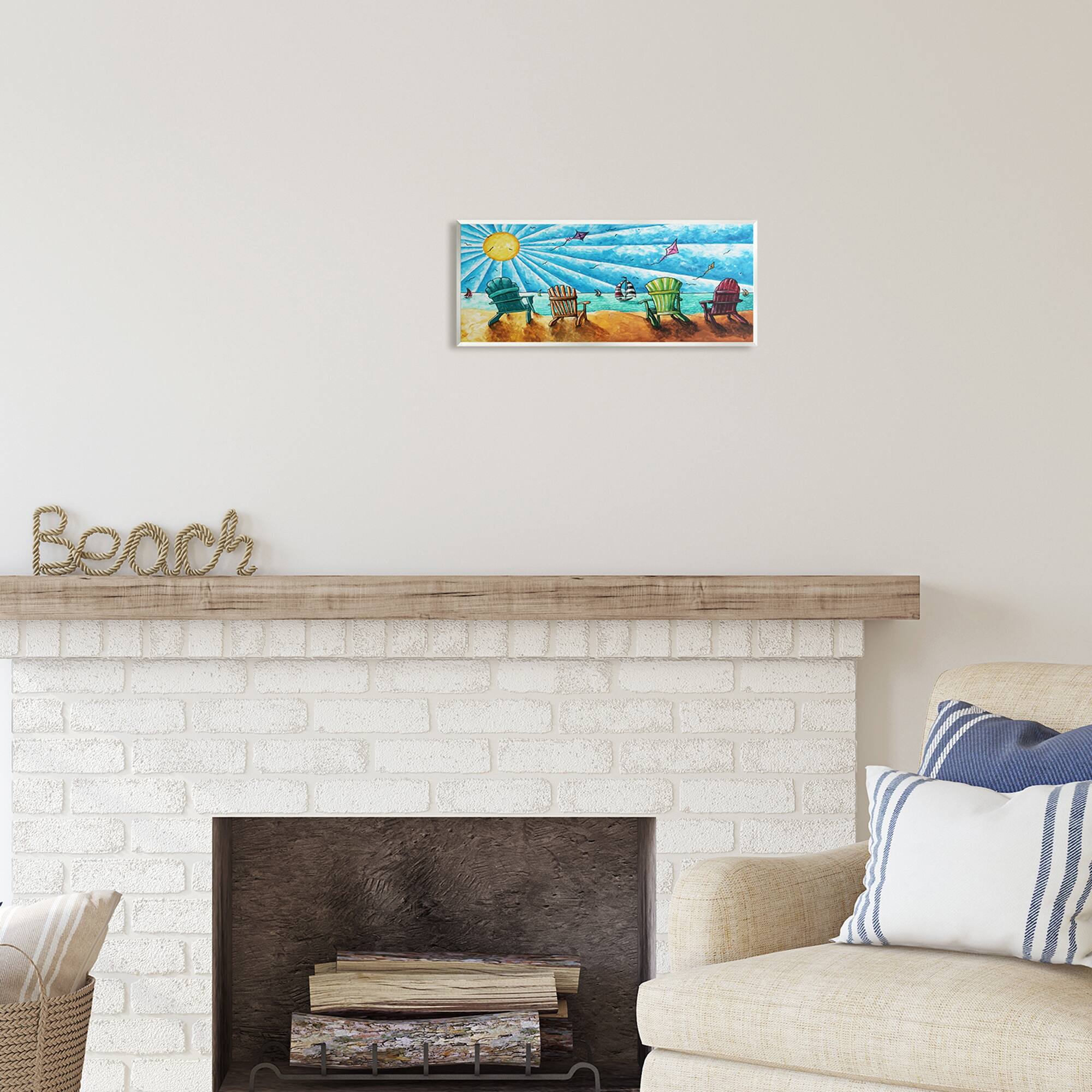 Stupell Kites Flying on Beach Wall Plaque Art Design by Megan Duncanson