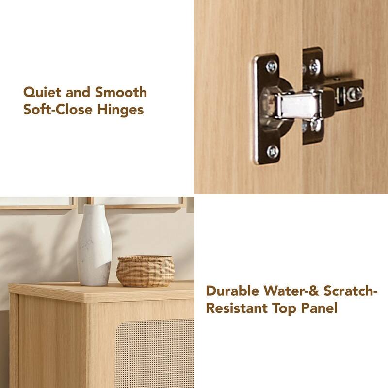 Spruce & Spring Boho Chic Sideboard Buffet Cabinet with Storage for Dining & Living Room