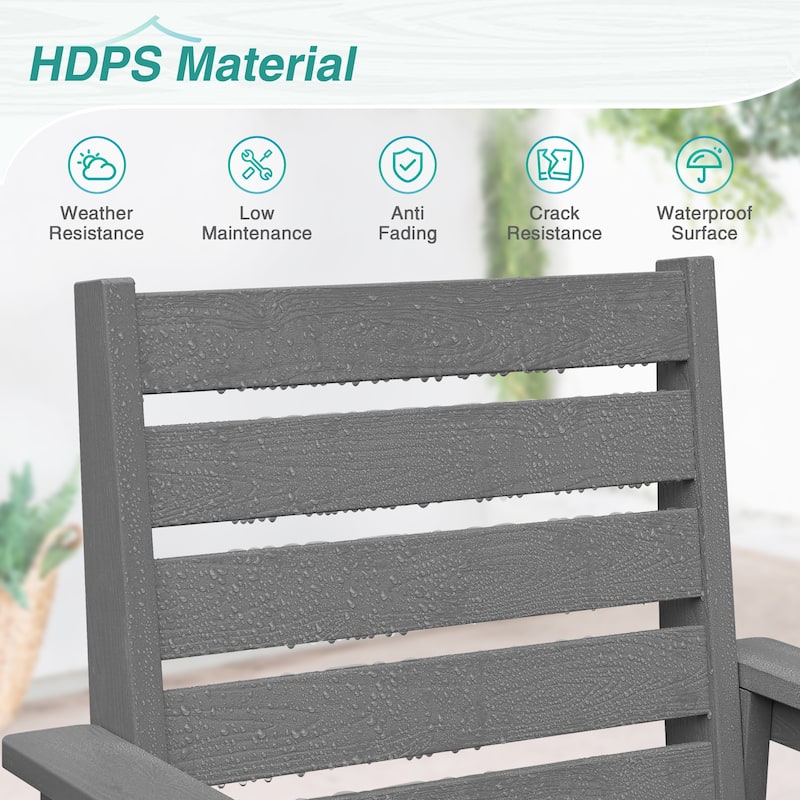 2-piece 18-inch HDPS Outdoor Chairs - 24" W x 26.4" L x 37.3" H