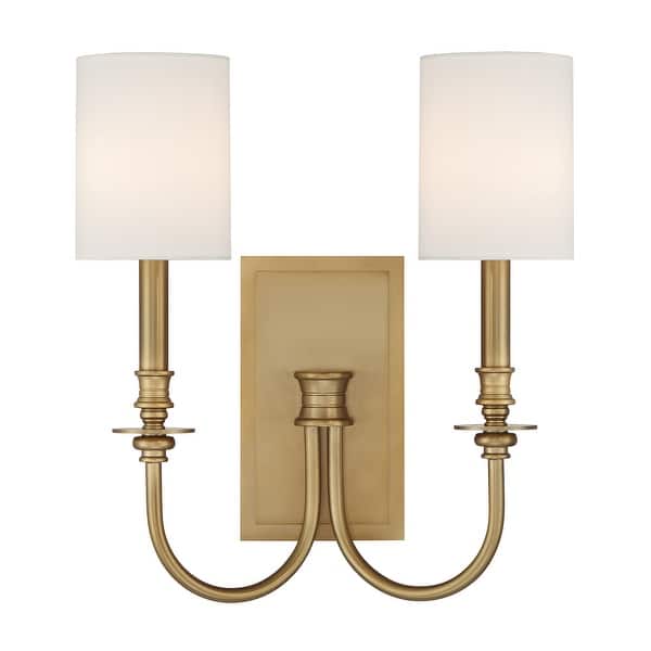 slide 2 of 6, Crystorama Lighting Group LLO-482 Lloyd 2 Light 16" Tall Wall Sconce Aged Brass