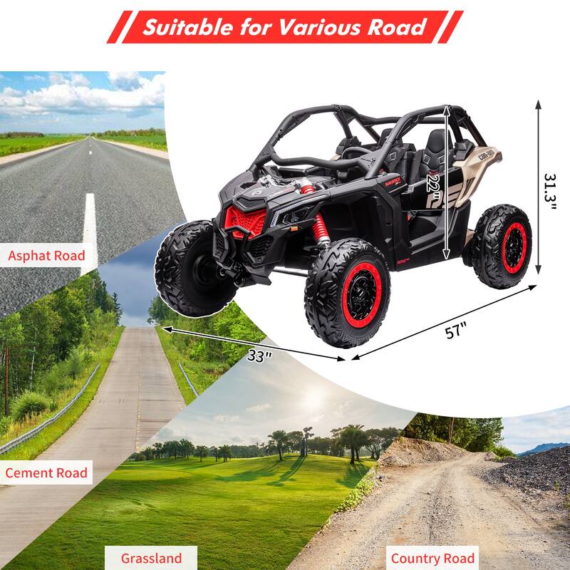 2-Seater Licensed Can-Am Electric Off-Road Ride-On UTV Car for Kids Best Gifts