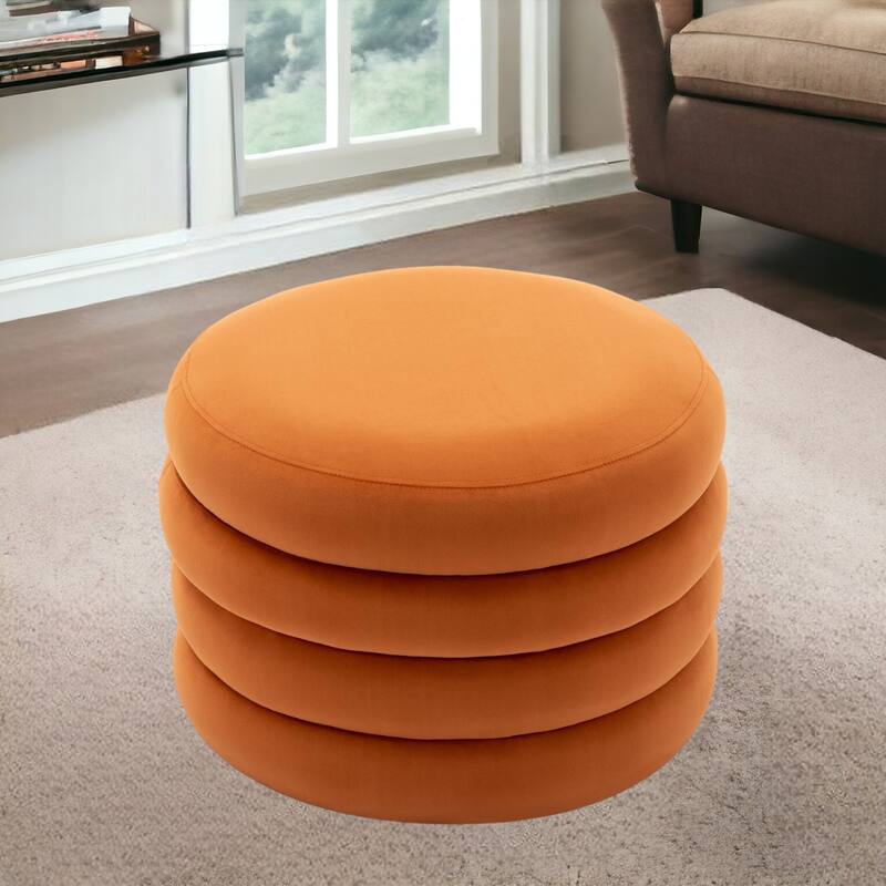 24'' L Upholstered Round Storage Ottoman Footstool
