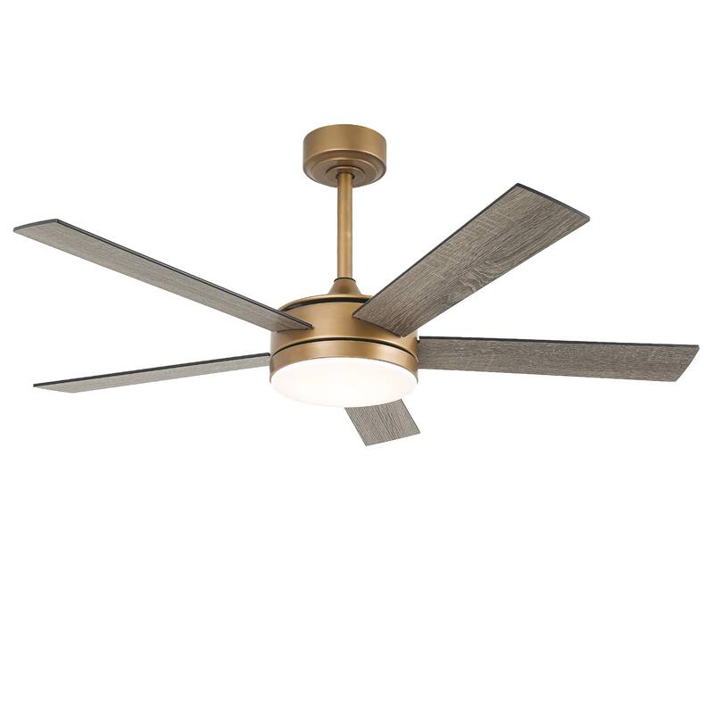 Vaczon 48" Gold Reversible Dimmable LED Smart Ceiling Fan with Light, App Comtrol and Remote