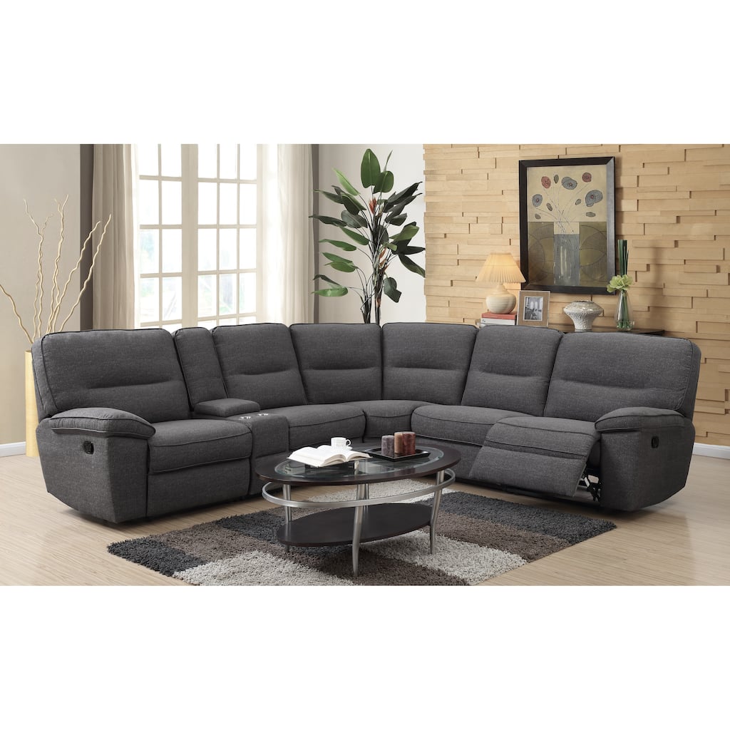 Strick & Bolton Crosby Charcoal Modular Reclining Sectional