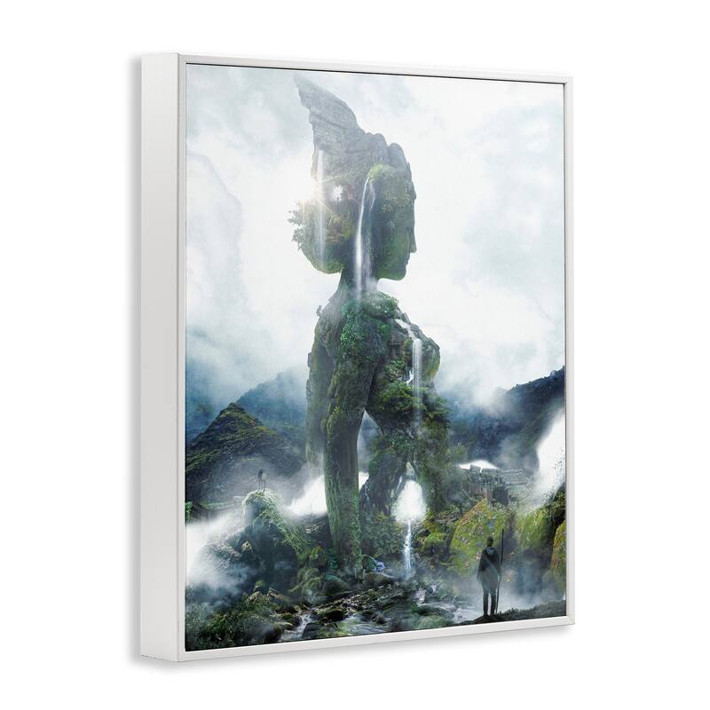 Stupell Mossy Nature Statue of Woman Framed Giclee Art Design By Barrett Biggers