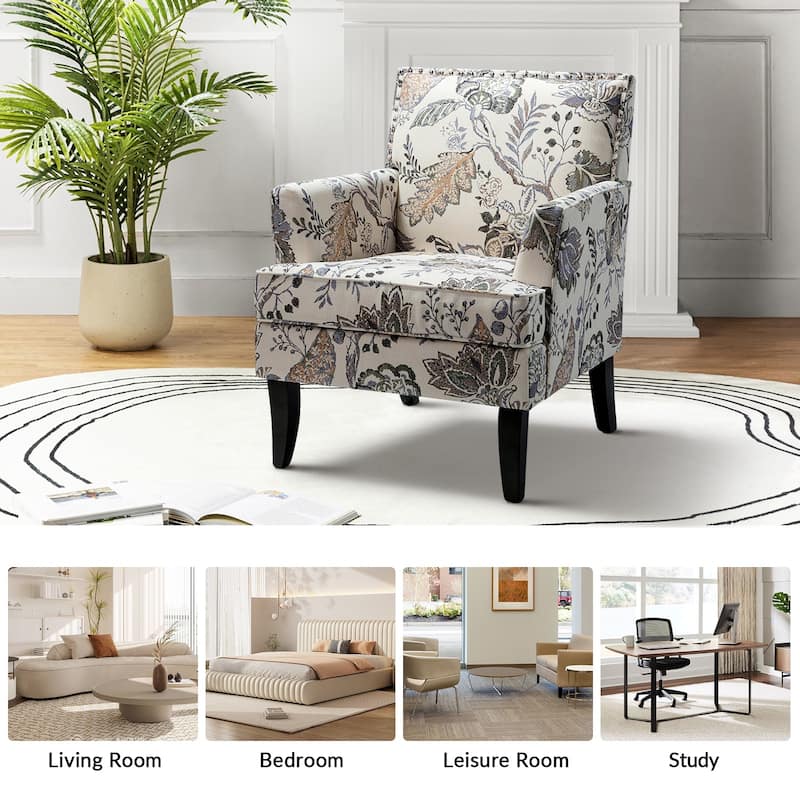 Akorda Classic Armchairs with Nailhead Trim and Solid Wood Legs Set of 2 by HULALA HOME