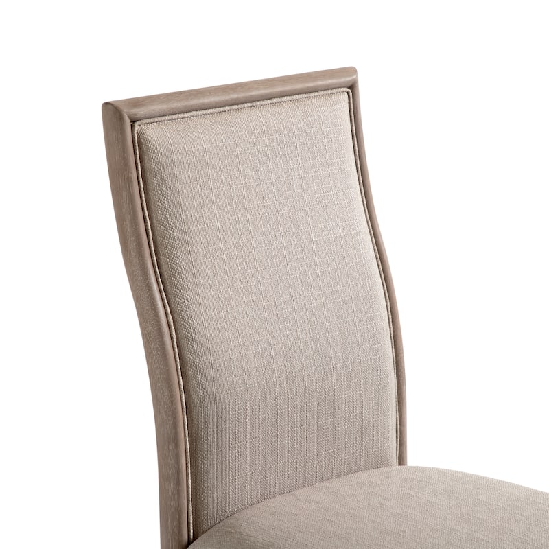 Furniture of America Barbesh Modern Natural Ash Wood Upholstered Side Chair (Set of 2)