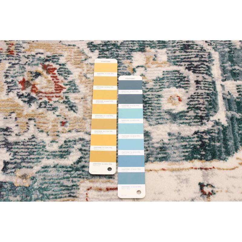 ECARPETGALLERY Machine Woven Legacy Teal Area Rug