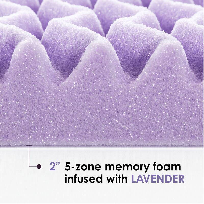 2 Inch 5-Zone Memory Foam Mattress Topper with Lavender Infusion