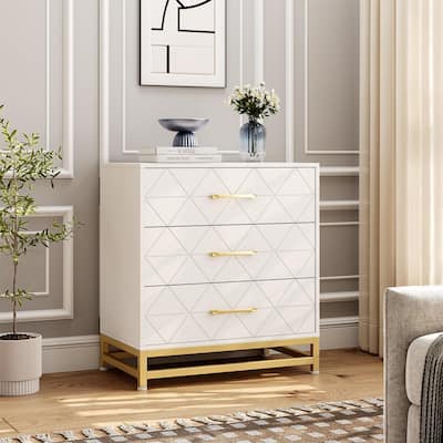 3/4 Drawer Wood Dresser for Bedroom, Modern Storage Chest for Closet