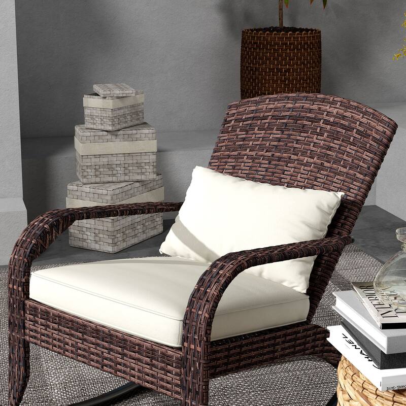 Outdoor Wicker Adirondack Rocking Chair