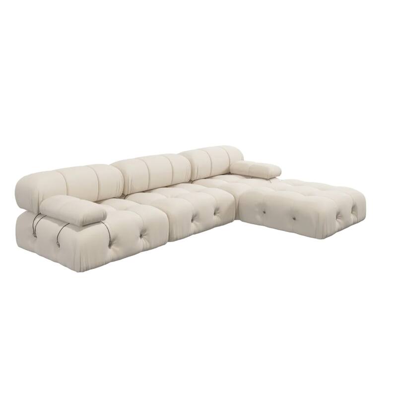 Convertible Modular Sectional Sofa with Ottomans