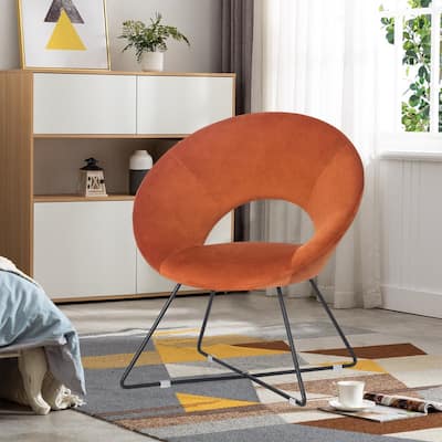 Adeco Accent Chair Modern Velvet Vanity Dining Chair Metal Legs