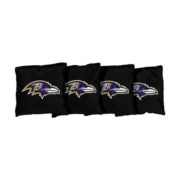 slide 2 of 3, Baltimore Ravens NFL Football Black Cornhole Bags All-Weather Resin Filled