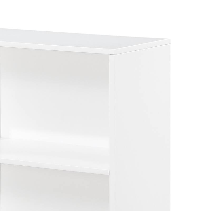 Thiem Bookcase, 4 Cube Shelves, White, Black Veneer, 43 Inch
