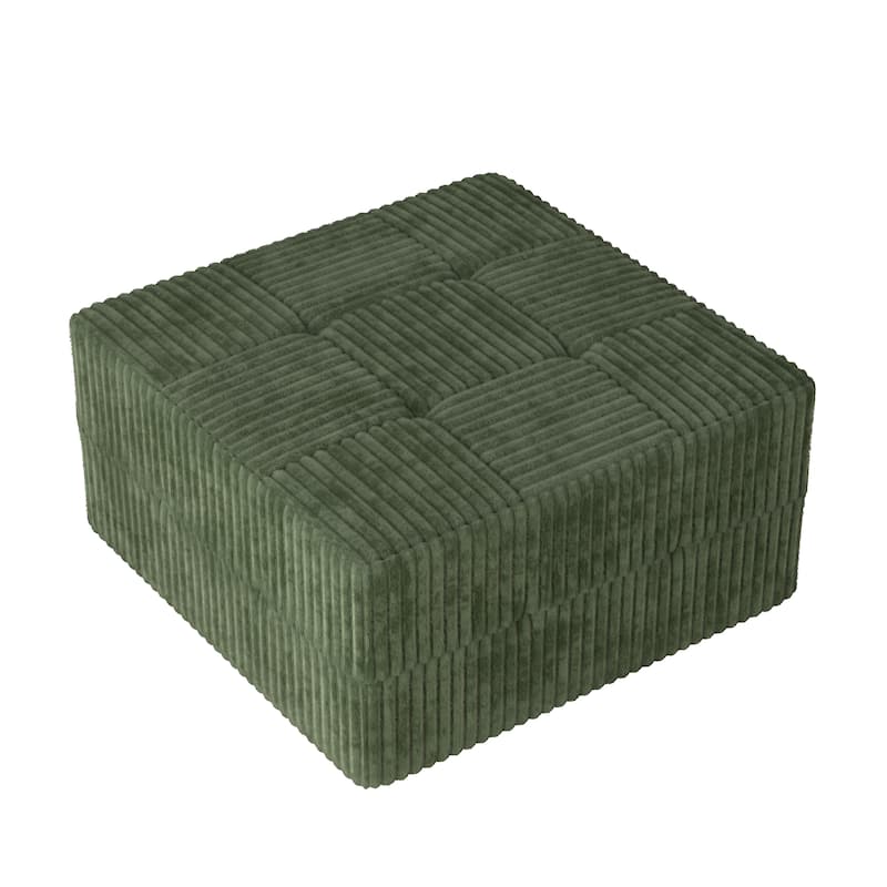 130.3" Corduroy L-Shaped Sectional Sofa with Sleeper Option