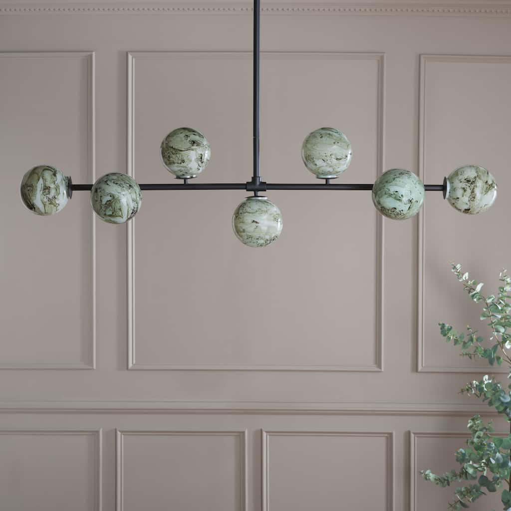 SAFAVIEH Lighting Melesa 7 Light 56-inch Chandelier - 56"W x 9"D x 33"H