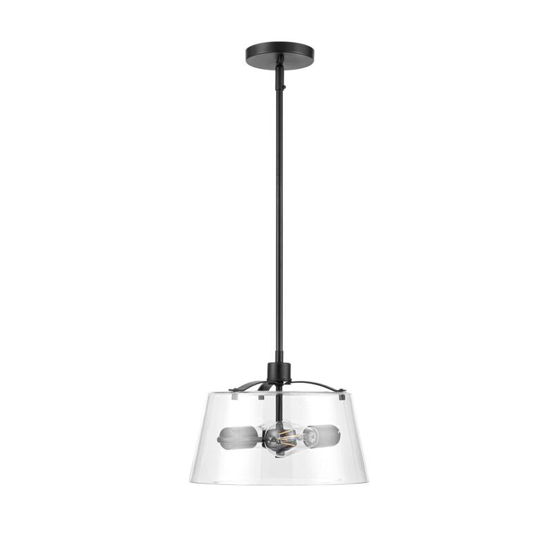 Prominence Home Fairendale Convertible Pendant/Semi-Flush Matte Black with Clear Glass